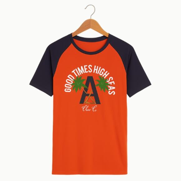 Akoo "Good Times High Seas" Graphic Tee in Orange – Size XL - Picture 2 of 5